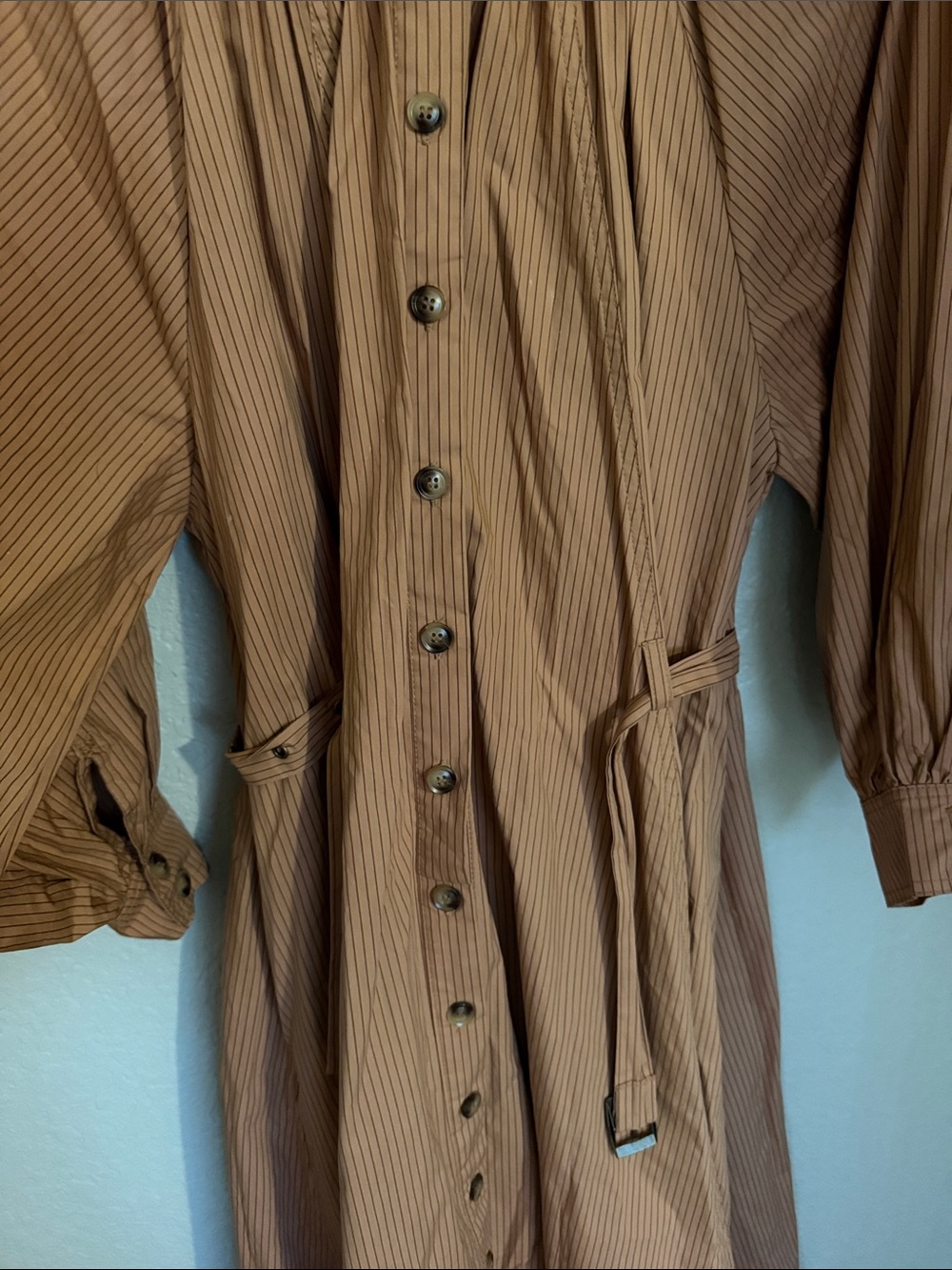 Nordstrom Rust-Tone Striped Maxi Dress with Tie Waist - Picture 4 of 4